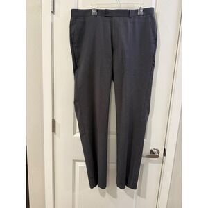 Tiglio Luxe Novello Suit Pants Mens 38L Charcoal Gray Virgin Wool Dress Slacks